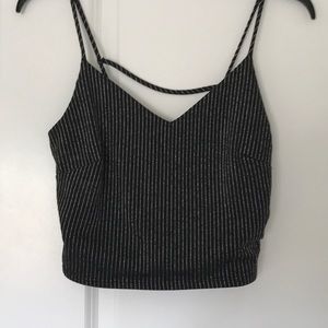 Brand New Black and Silver Crop Top